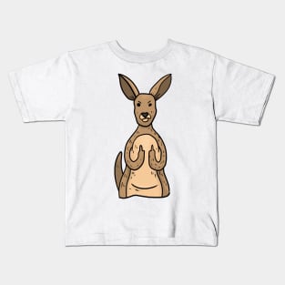 Grumpy Kangaroo Holding Middle finger funny gift Kids T-Shirt